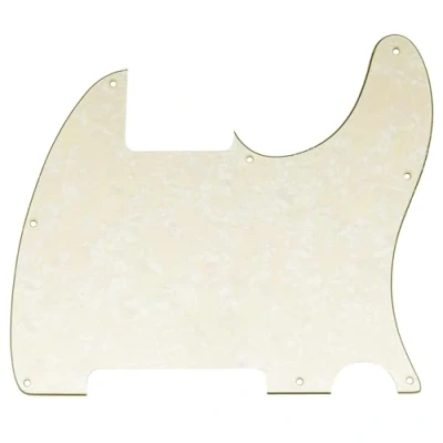 Image of Musiclily 8 Hole Tele Pickguard Blank for Fender USA/Mexican Telecaster Esquire Guitar, 4Ply Parchment Pearl