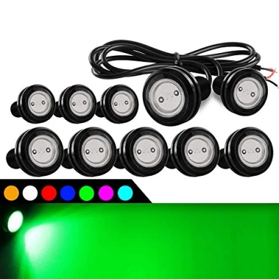 Image of 10pcs 9W 23mm Eagle Eye LED Light DRL Fog Motorcycle Daytime Running Lights Tail Backup Car Motor Marker Lights(Green)