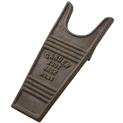 Image of Rustic Brown Cast Iron Welly Boot Jack Scraper Pull Puller Metal