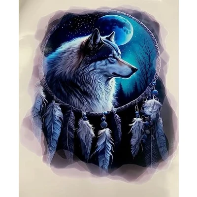 Image of WOLF DREAMCATCHER SPIRITUAL CAMPER MOTORHOME VAN CAR WALL ART STICKER LFAD1