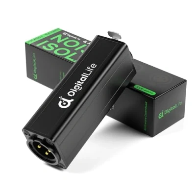 Image of DigitalLife Single Channel XLR Audio Ground Loop Noise Isolator (Hum Eliminator Passive, A600 I, M/F)