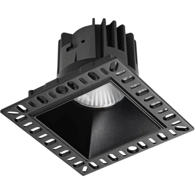 Image of Game Integrated LED Trimless Square Recessed Downlight Black 1100Lm 3000K