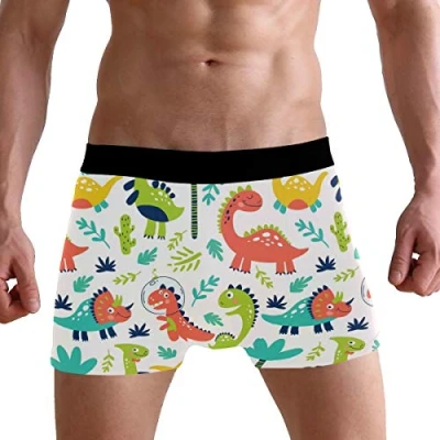 Image of PUXUQU Mens Boxers Shorts Cute Animal Dinosaur Pattern Boxer Briefs Underwear for Men Boy