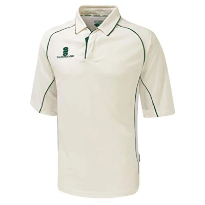 Image of Surridge Sports Kids 3/4 Sleeve Cricket Shirt Green, Small