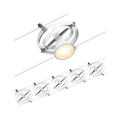 Image of Paulmann 94438 CorDuo Cable System Lighting Set Cardan DC, Max 5 x 10 Watt Extendable Wire Matt White Plastic GU5.3 Without Bulbs