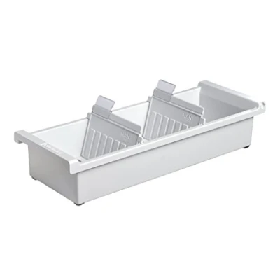 Image of HAN 957 0 11, Card index tray A7 landscape. Innovative, attractive design holds 1,300 cards, supplied with 2 support plates clear file clips, light grey