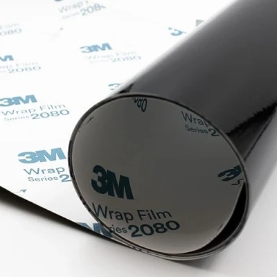 Image of Finest Folia 3M 2080 Carwrapping Film, 152 cm x 35 cm, Self Adhesive Car Black, Vehicle Adhesive, 3D Malleable with Air Channels (Gloss Black G12)