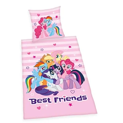 Image of Herding MY LITTLE PONY Bedding Set, Reversible Motif, Duvet Cover 135 x 200 cm, Pillow Case 80 Cotton/Renforcé