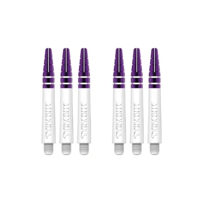 Image of RED DRAGON Peter Wright Snakebite Nitrotech Short White and Purple stems 2 sets per pack (6 in total)