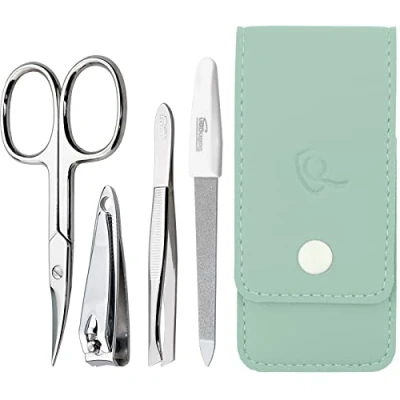 Image of marQus manicure set for women and men 4 Piece pedicure kit, incl. sharp nail scissors, tweezers, clippers &amp; sapphire file from Solingen Perfect travelling,