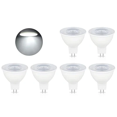 Image of MR16 GU5.3 LED Light Bulbs, 5W 500LM Dimmable Spot Bulb AC 220 240V, Equivalent for 50W Halogen Lamp, 120 Beam Angle (Color : Cool White 6000K, Size 6 PCS)