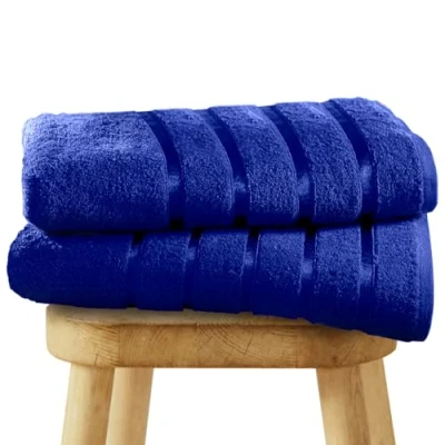Image of GC GAVENO CAVAILIA 2 PK Luxury Bath Sheets 100% Egyptian Cotton XL Designer Jumbo Towels 500 GSM Highly Absorbent Quick Drying Extra Large Sheets, Royal Blue