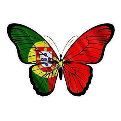 Image of Sticar it Ltd Beautiful Butterfly Portugal Portuguese National Country Flag Vinyl Car Sticker Decal (130x90mm approx (sml))