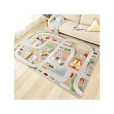 Image of TYKTZXY Kid Rug Playmat for Toy Cars, Play Area Carpet with Rubber Backing, Children Bedroom Room 120cmx160cm(3&#039;11&quot;x5&#039;3&quot;)