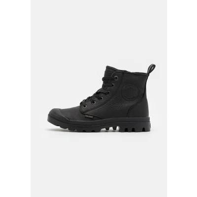 Image of Palladium Pampa Laceup ankle boots, Size: 5, Black Leather