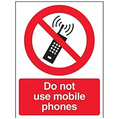 Image of V Safety 53020AN R Do Not Use Mobile Phones Sign Portrait 150mm x 200mm 1mm Rigid Plastic