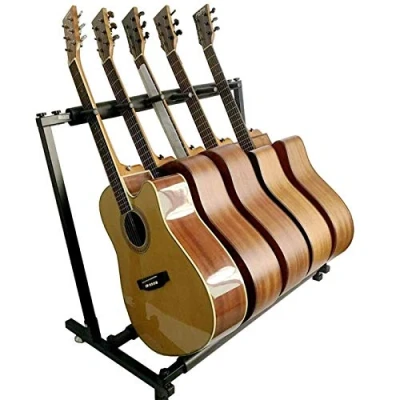 Image of Trintion Multi Guitar Stand 5 Holder Multiple Rack Portable Foldable Universal Display 86x65x45cm