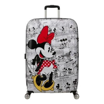 Image of American Tourister Wavebreaker Disney Spinner, Minnie Comics White, Spinner L (77 cm 96 L), Matte Shell