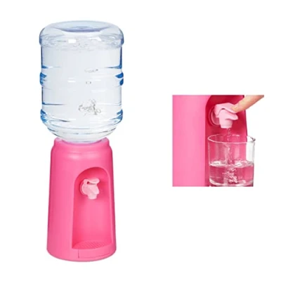 Image of Relaxdays Mini Water Dispenser, Tank &amp; Tap, 4.5 L, Office Drink Fountain, Gallon, Plastic, HxD: 47.5x17cm, Blue, PP, Pack of 1