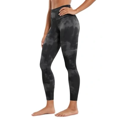 Image of CRZ Yoga Women&#039;s Butterluxe Leggings 25&#039;&#039; High Waisted Workout Gym Buttery Soft Pants Grey Tie Dye Flowers 14