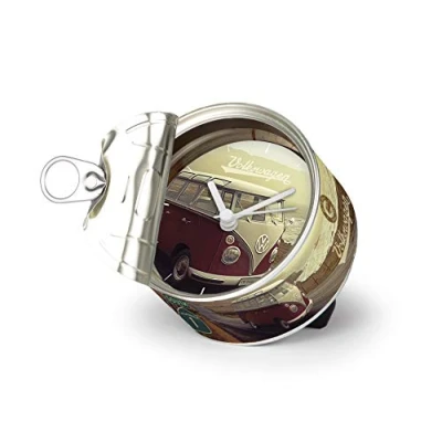 Image of BRISA VW Collection Volkswagen Table Clock, Magnet MyClock also customizable, Photo Gift in T1 Bus, Beetle, GTI Design (Highway 1/Multicolor)