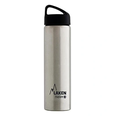 Image of Laken Thermo Classic Vacuum Insulated Stainless Steel Water Bottle Wide Mouth 750ml, Plain /Silver