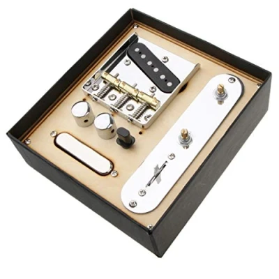 Image of Alnicov 6 Strings Saddle Bridge Plate, 3 Way Switch Control Neck Pickup Set for Telecaster Electric Guitars Replacement Parts