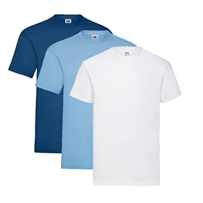 Image of Fruit of the Loom Valueweight T Shirt Various Colour Sets S M L XL XXL 3XL 4XL 5XL, 1 x navy + pastel blue white purchase notepad,