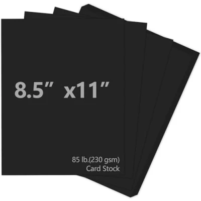 Image of Joyberg Black Cardstock 8.5 x 11, 230gsm Cover Paper, 85 Lb Heavy Card Stock for Printer, Paper Invitations, Scrapbooking, Crafts, Diy Cards, Decoration, Drawing (30 Sheets)