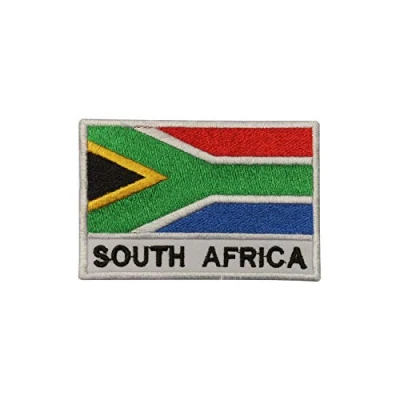 Image of South Africa National Flag Embroidered Iron on Patch Sew Badge for Clothes etc