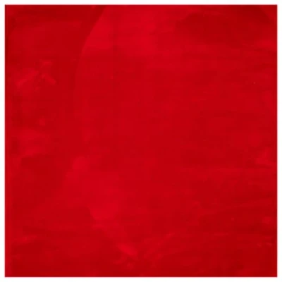 Image of vidaXL Non Slip Rug Soft Fluffy Short Pile Floor Mat Square Indoor Carpet Red Polyester Suitable for Underfloor Heating 160 x cm