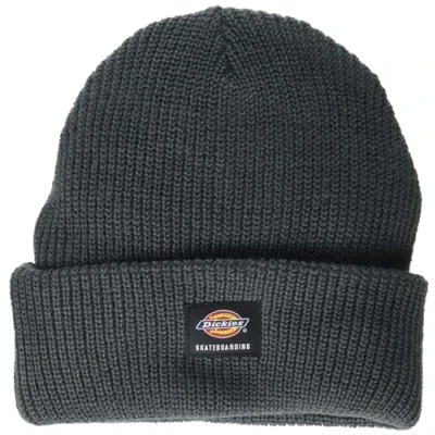 Image of Dickies Men&#039;s Skateboarding Cuffed Beanie Hat, Grey, One Size
