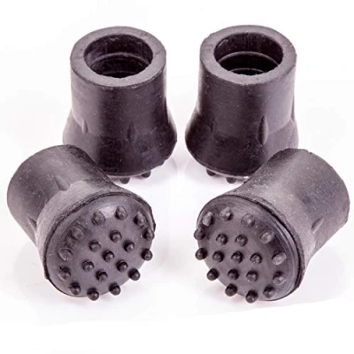 Image of 4X Non Slip Pipped Rubber Ferrules with Metal Washers for Walking Sticks