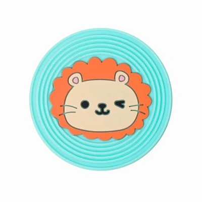 Image of Silicone Coasters, Creative Cartoon Animal Novelty Outdoor Coasters for Home, Office, Bar and Restaurant Lion