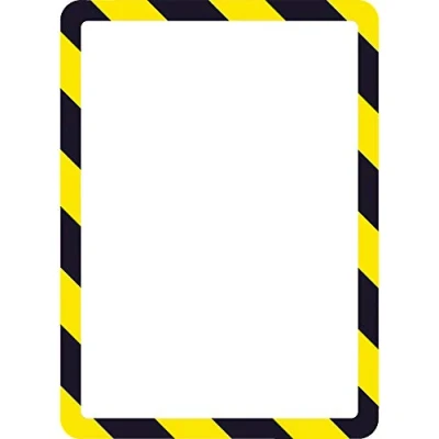 Image of Tarifold Transparent Sleeve For Documents, A4, With Magnetic Latch, Yellow/Black, Pack Of 2