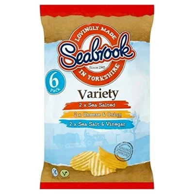 Image of Seabrook Crinkle Cut Variety Crisps 25g x 6 per pack