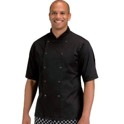 Image of DENNYS Short Sleeve Chef&#039;s Jacket XL (48 50) Black