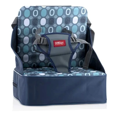 Image of Nuby Easy Go Safety Lightweight High Chair Booster Seat, Great for Travel, Blue
