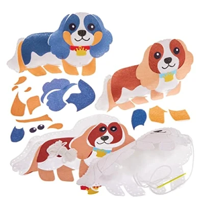 Image of Baker Ross CN133 King Charles Spaniel Cushion Sewing Kits Pack of 2, Craft for Kids