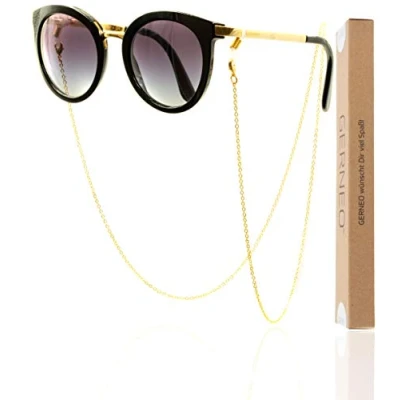 Image of GERNEO Glasses Chain gold, Eyeglass Chains for Women, Sunglasses Reading Eyeglasses Holder Strap Cord Lanyard Eyewear (Rose)