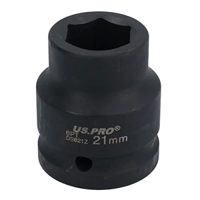 Image of 3/4&quot; Drive 21mm Shallow Metric MM Impact Impacted Socket 6 Sided Single Hex