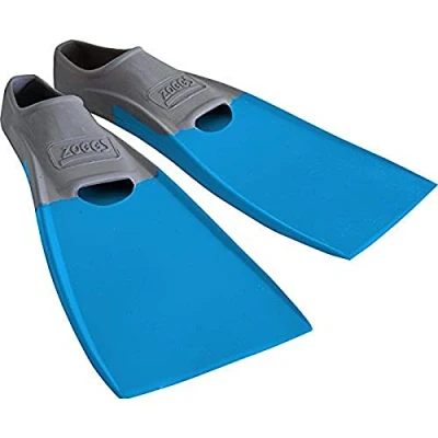 Image of Zoggs Long Blade Rubber Fin Fins, Adults Unisex, Multicoloured (Multicoloured), One Size
