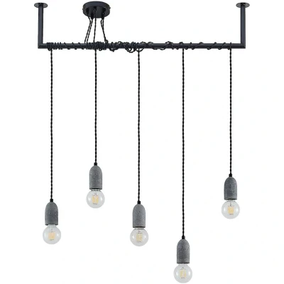 Image of Lindby Doravio hanging lamp with concrete sockets