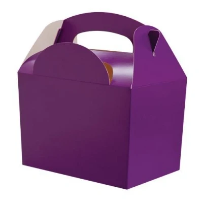 Image of MustBeBonkers 50 x Purple Birthday Party Food Gift Boxes Kids Lunch Meal Box