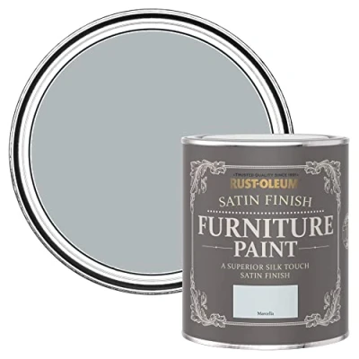 Image of Rust Oleum Light Blue Furniture Paint in Satin Finish Marcella 750ml