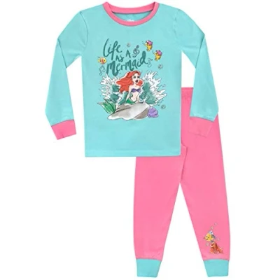 Image of Disney Girls The Little Mermaid Pyjamas Snuggle Fit Multicoloured Age 2 to 3 Years