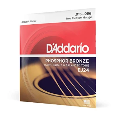 Image of D&#039;Addario Guitar Strings Phosphor Bronze Acoustic EJ24 Rich, Full Tonal Spectrum For 6 String Guitars 13 56 True Medium