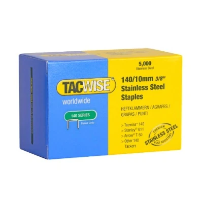 Image of Tacwise 0477 Type 140/10mm Heavy Duty Stainless Steel Staples, Pack of 5000
