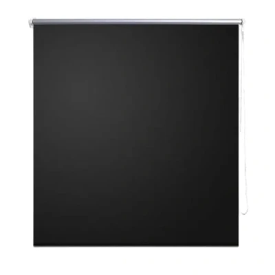 Image of &#039;vidaXL Roller Blind Blackout 80 x 175 cm Light Blocking Solution Providing Thermal Efficiency, Easy to Install with Included Accessories in Black