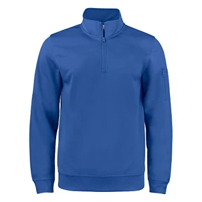 Image of CLIQUE Men&#039;s Women Unisex Basic Active Half Zip Sweatshirt made of polyester, washable resistant, for hiking, travel, leisure, royal, XXXL